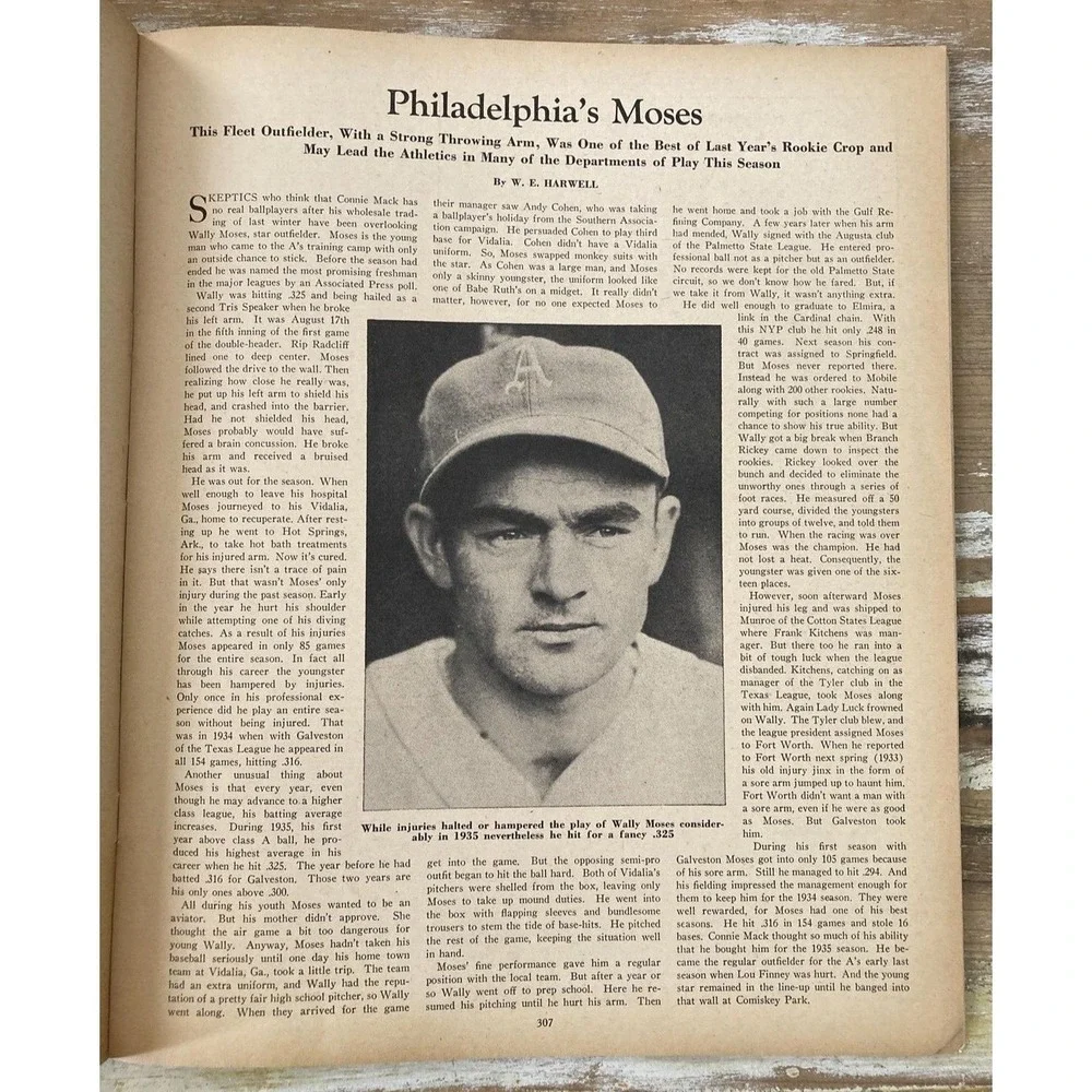 Vintage sports Baseball Magazine June 1936 Roger Cramer Ernest Lombardi